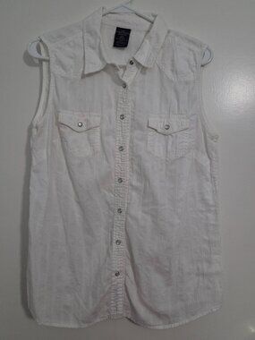 Faded Glory White Vest Size Large